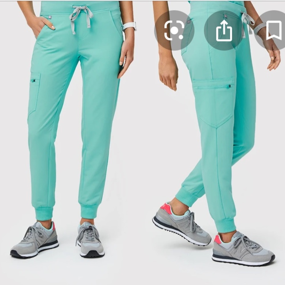 XS FIGS Petite FRESH AQUA ZAMORA JOGGERS NWT**